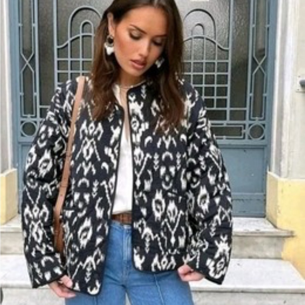 Black & White Women's Quilted Jacket